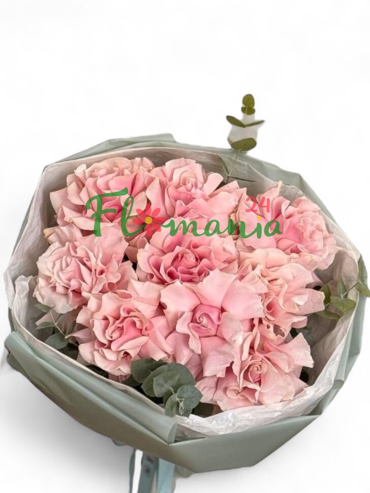 9 больших ароматных роз Pink Mondial 